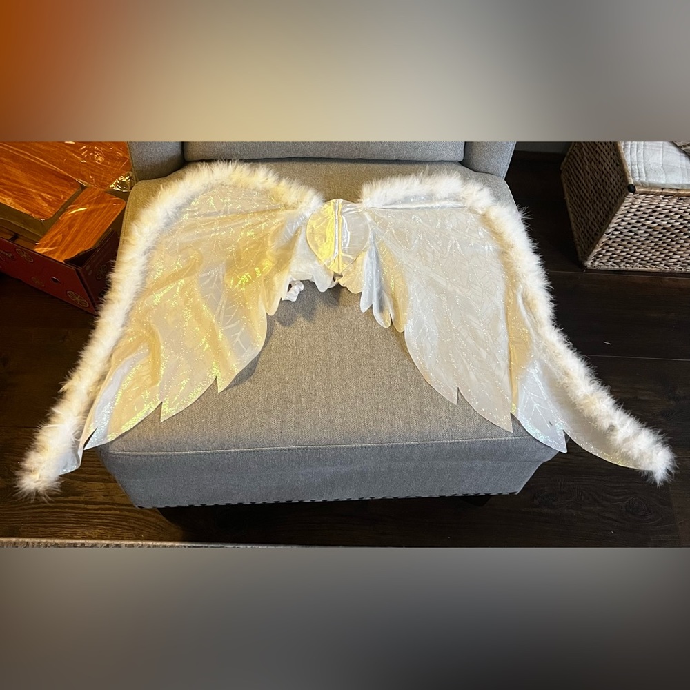 2 sets of Black and White Angel wings for Halloween!